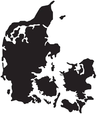 Danmarkskort der viser dækningsområde omkring Kolding